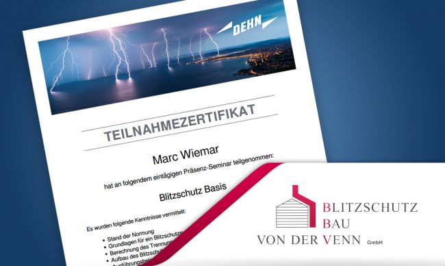dehn-teilnahmezertifikat-blitzschutz-basis dehn-teilnahmezertifikat-blitzschutz-basis
