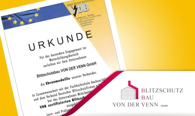 ehrenmedaille-fuer-blitzschutzbau-von-der-venn-gmbh ehrenmedaille-fuer-blitzschutzbau-von-der-venn-gmbh